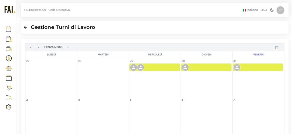 gestione turni di lavoro